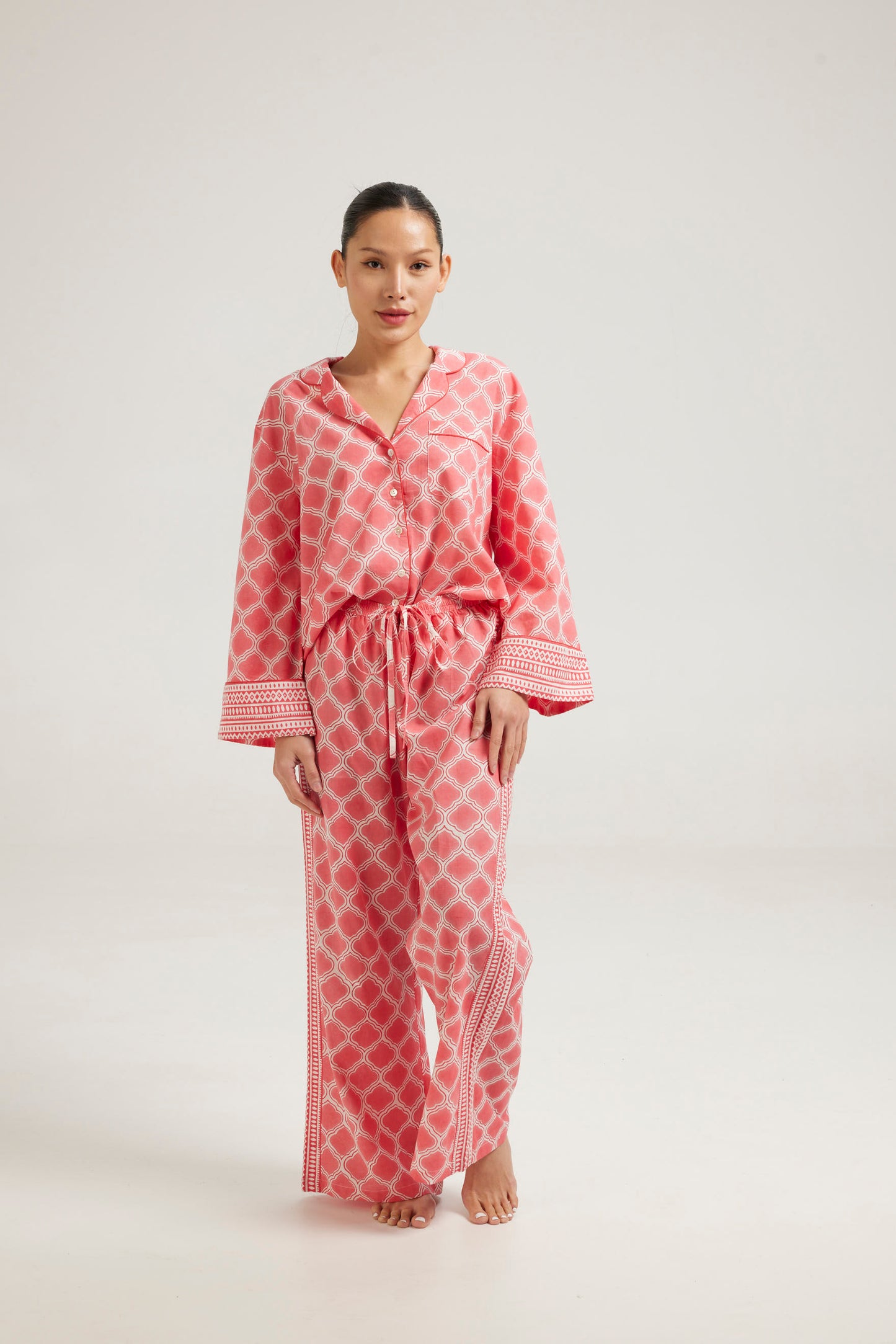 Coral long pyjamas - coming soon - Retreat Myself