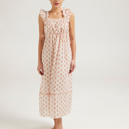 Arbour Nightie Ruffle Strap in Pink - Retreat Myself