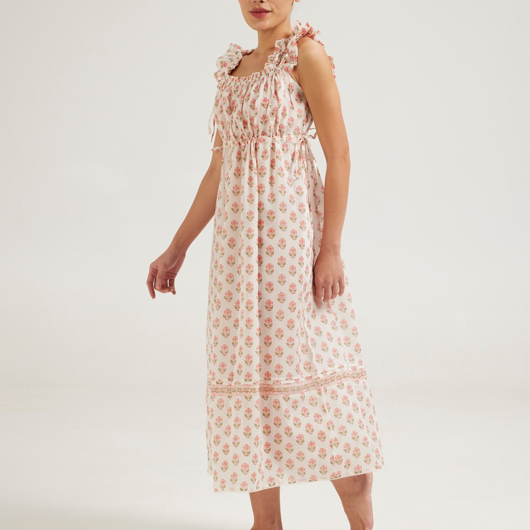 Arbour Nightie Ruffle Strap in Pink - Retreat Myself