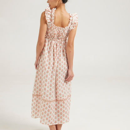Arbour Nightie Ruffle Strap in Pink - Retreat Myself