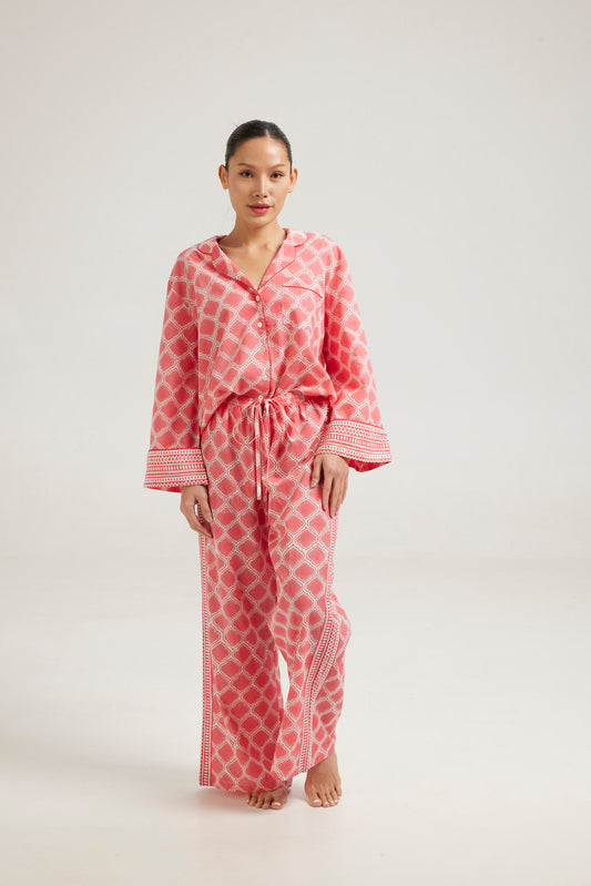 Coral long pyjamas - coming soon - Retreat Myself