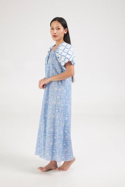 New blue nightie with trellis sleeve - coming soon - Retreat Myself