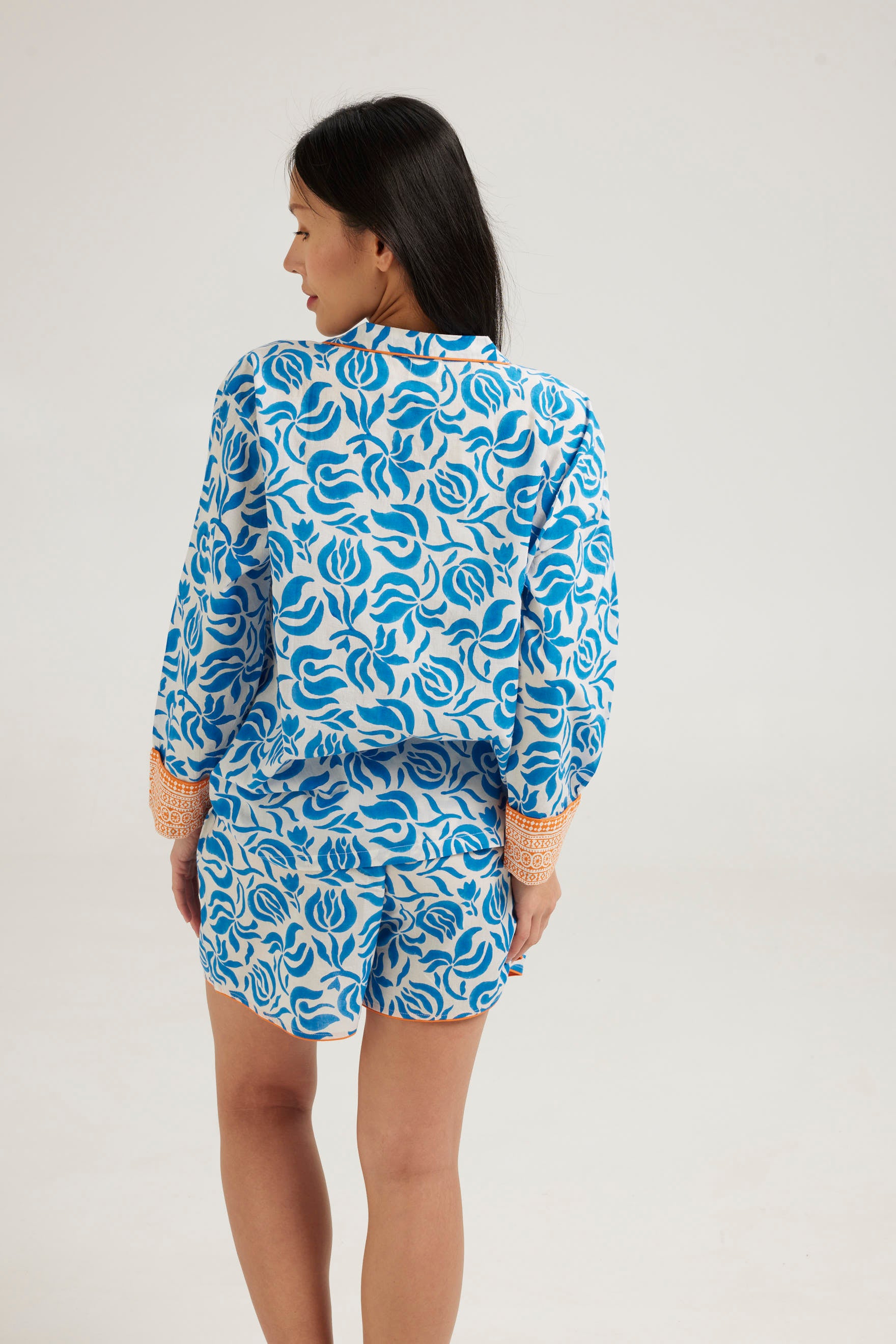 Cobalt blue patterned shortie pjs - coming soon - Retreat Myself