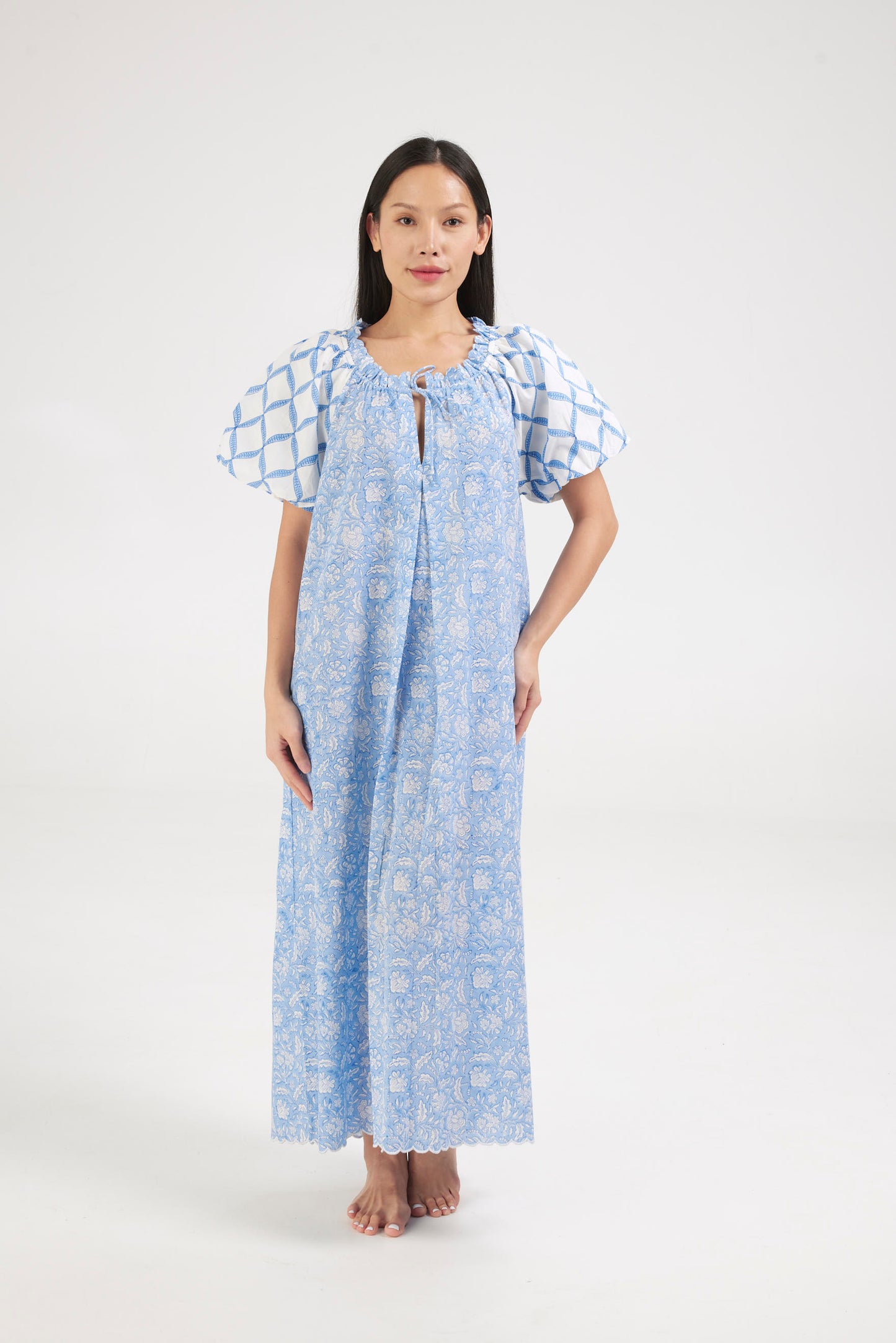 New blue nightie with trellis sleeve - coming soon - Retreat Myself