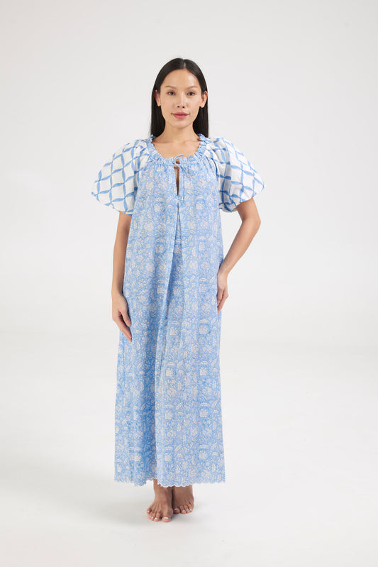New blue nightie with trellis sleeve - coming soon - Retreat Myself