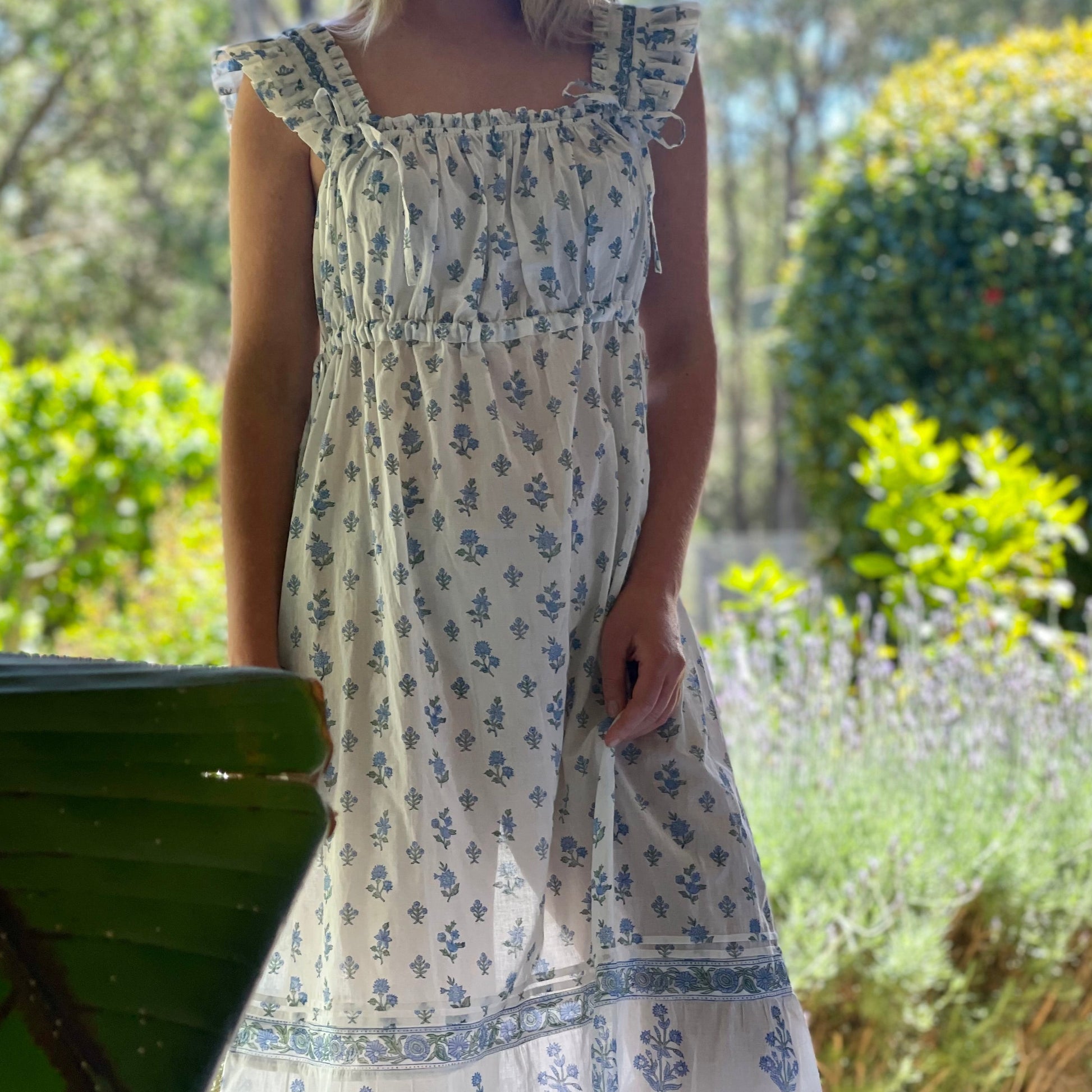 Arbour Nightie Ruffle Strap in Blue,  Pre-Order - Retreat Myself