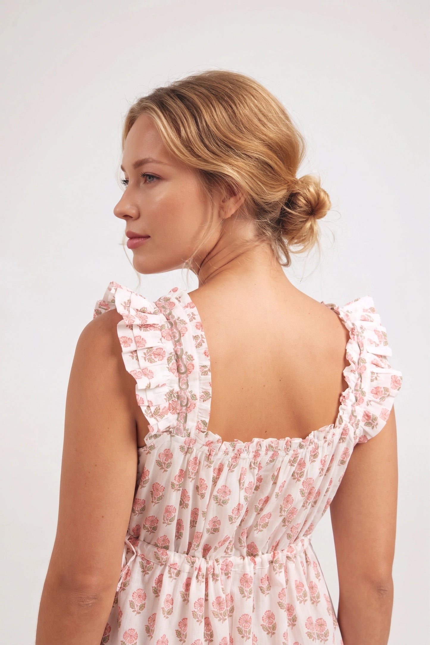Arbour Nightie Ruffle Strap in Pink
