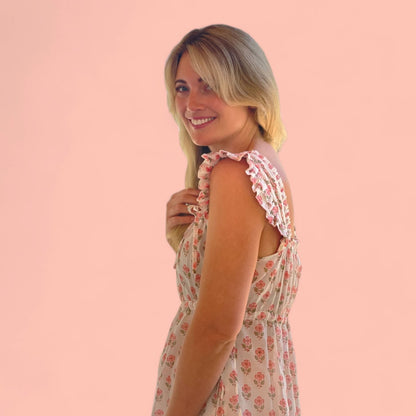 Arbour Nightie Ruffle Strap in Pink - Pre Order for August Delivery - Retreat Myself