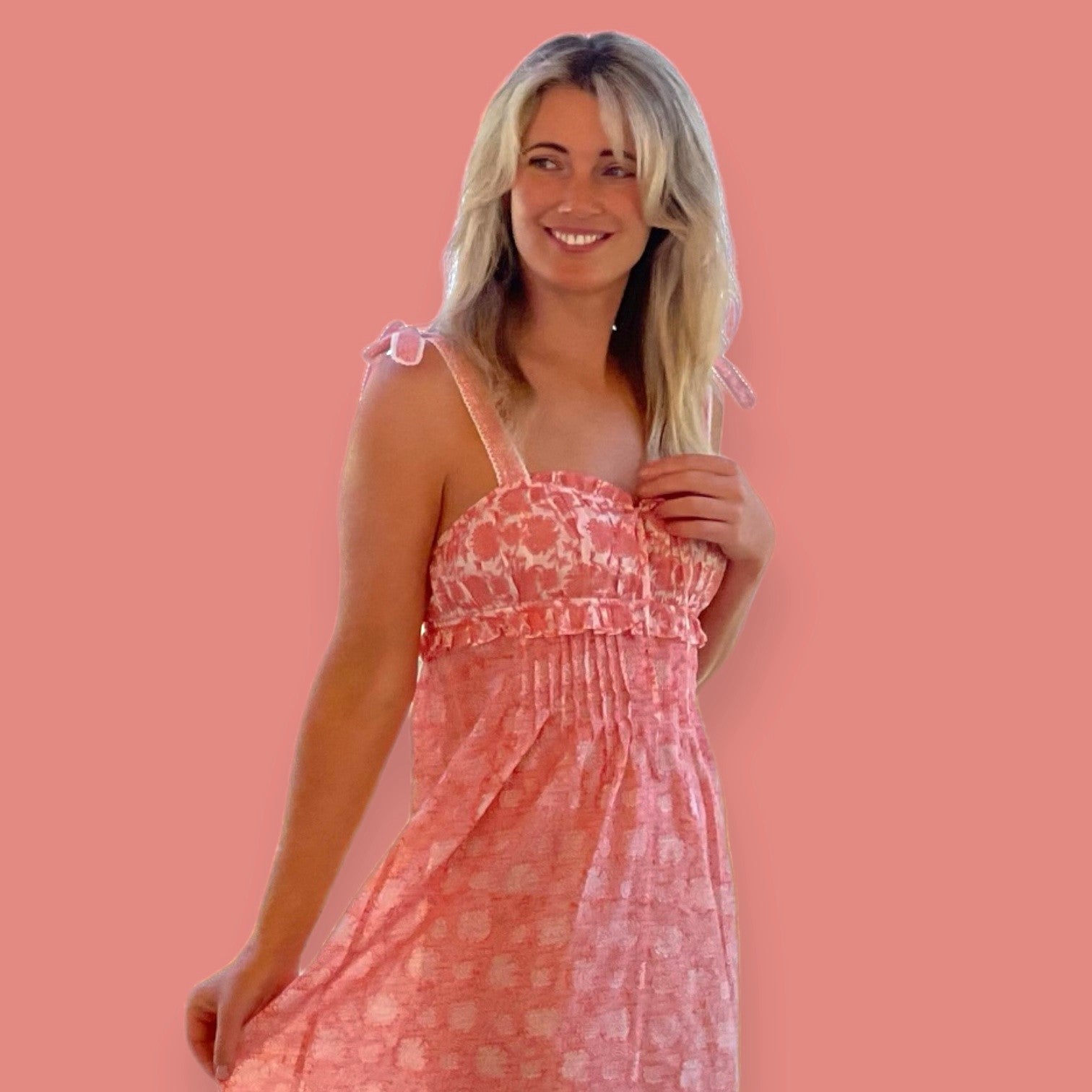 Garden Empire Nightie Ruffle Strap Pink - Available August 2024 - Retreat Myself