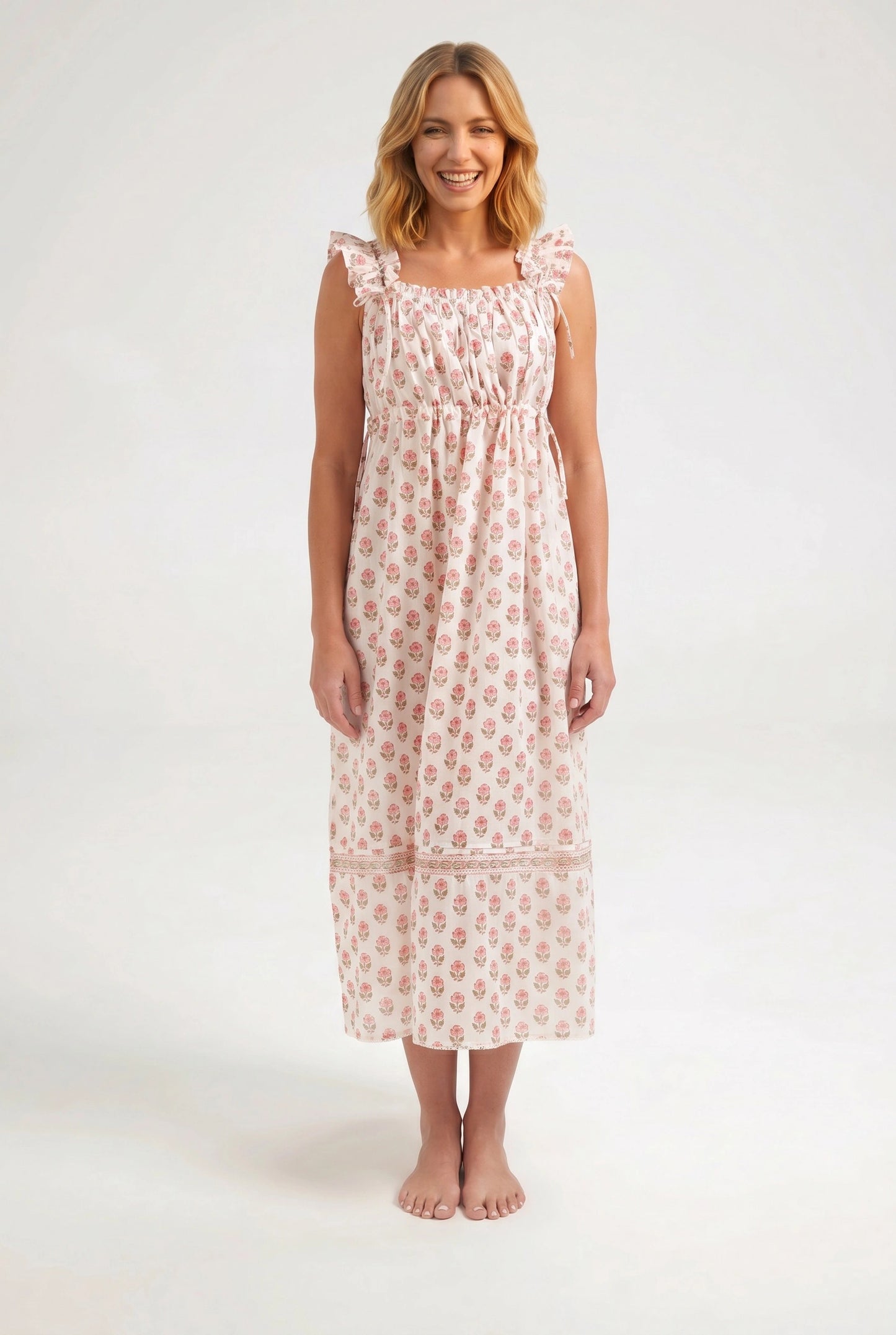 Arbour Nightie Ruffle Strap in Pink
